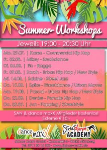 Tanzstudio dance maxX Nürnberg Summer Workshop 2019